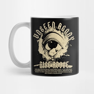 Unseen Agony Design: Rise Above - Eye Graphic with Inspirational Text Mug